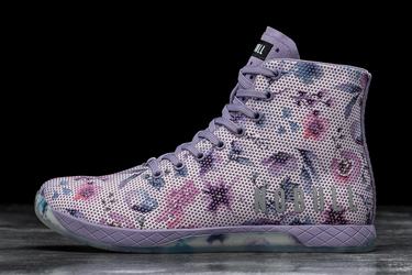 Nobull Superfabric High-Top Women's Trainers Purple Floral | Australia (NQ4029)